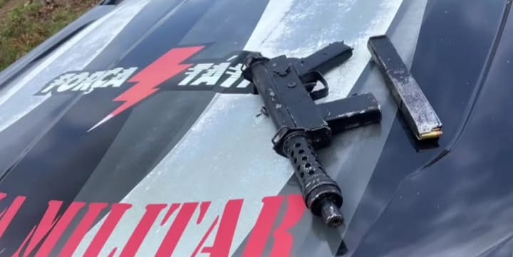 Metralhadora apreendida pela polícia